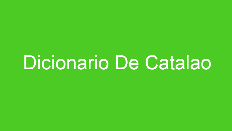 Dicionario De Catalao