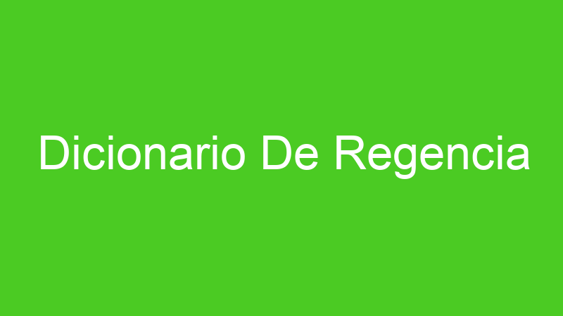 Dicionario De Regencia
