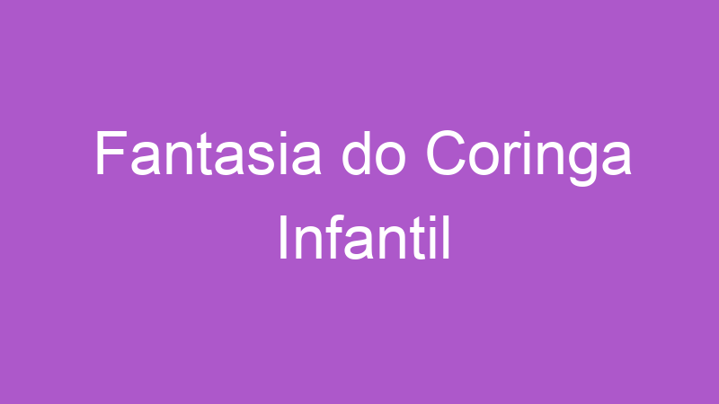 Fantasia do Coringa Infantil