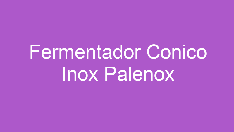 Fermentador Conico Inox Palenox