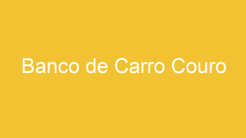 Banco de Carro Couro