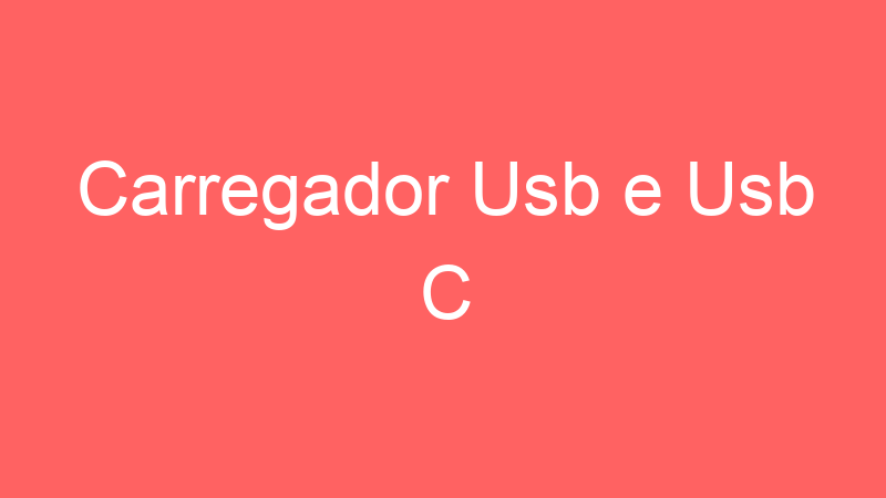 Carregador Usb e Usb C | Tenho Tudo Sobre Carregador Usb e Usb C | Tenho Tudo Sobre