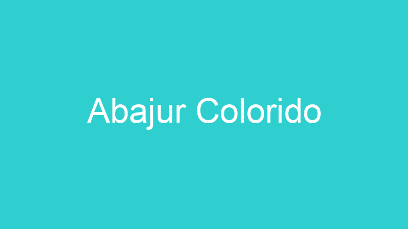 Abajur Colorido