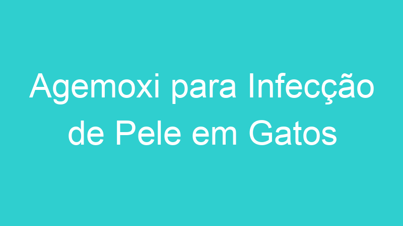 Agemoxi para Infecção de Pele em Gatos