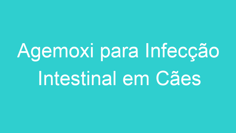 Agemoxi para Infecção Intestinal em Cães