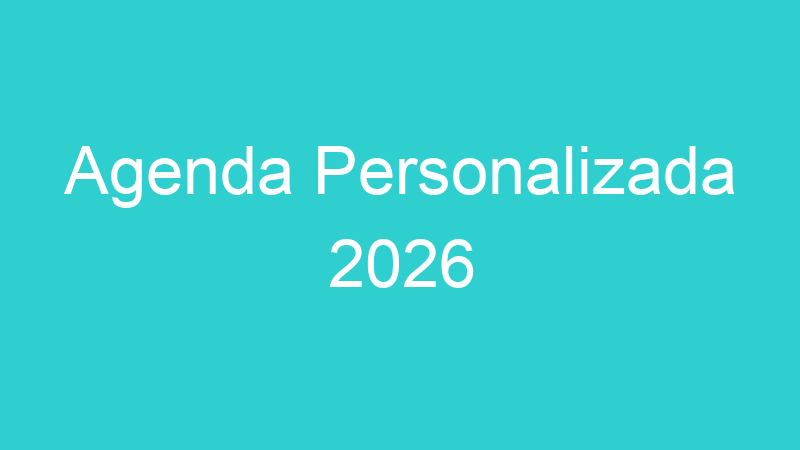 Agenda Personalizada 2026