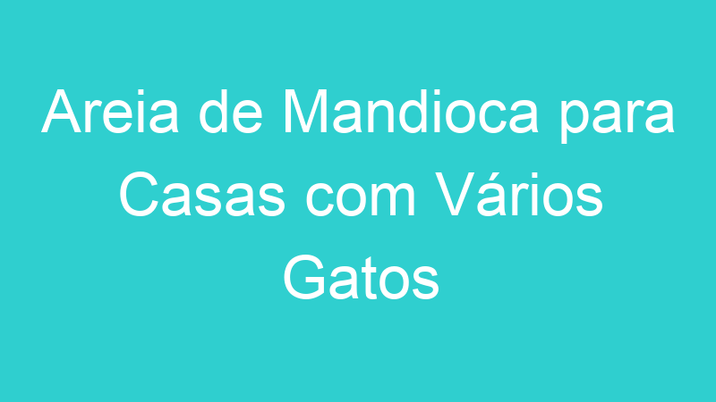 Areia de Mandioca para Casas com Vários Gatos