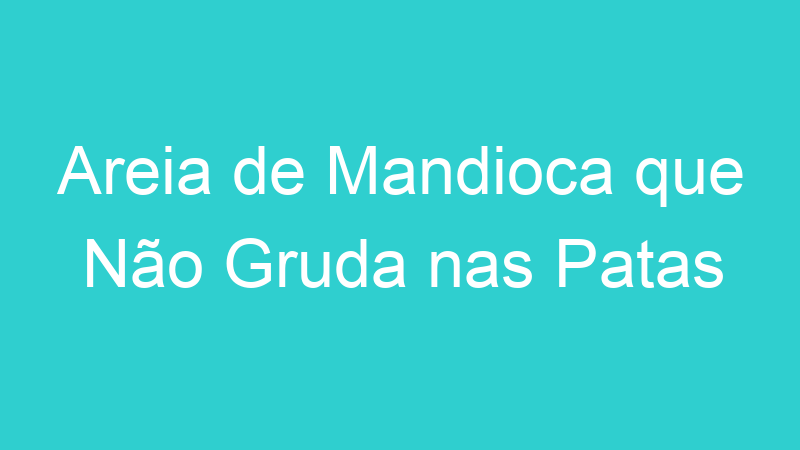 Areia de Mandioca que Não Gruda nas Patas