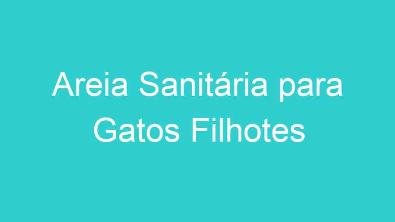 Areia Sanitária para Gatos Filhotes