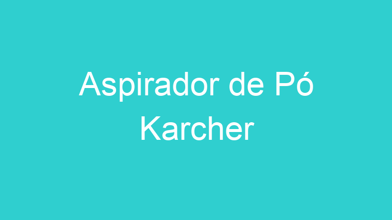 Aspirador de Pó Karcher