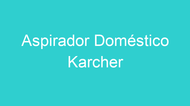 Aspirador Doméstico Karcher