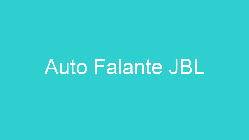 Auto Falante JBL