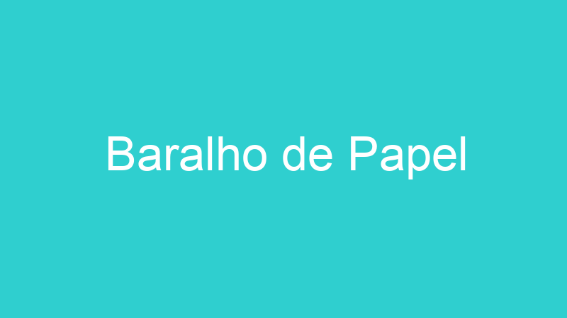 Baralho de Papel