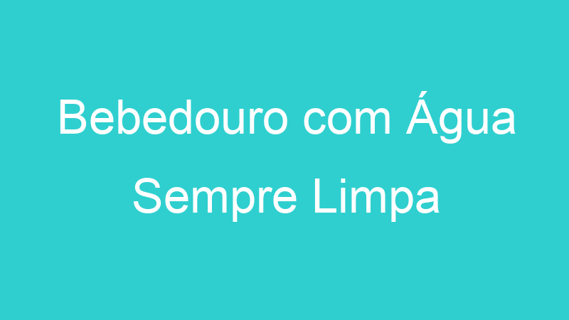 Bebedouro com Água Sempre Limpa