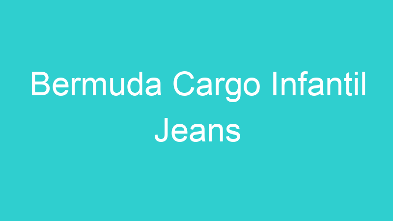 Bermuda Cargo Infantil Jeans