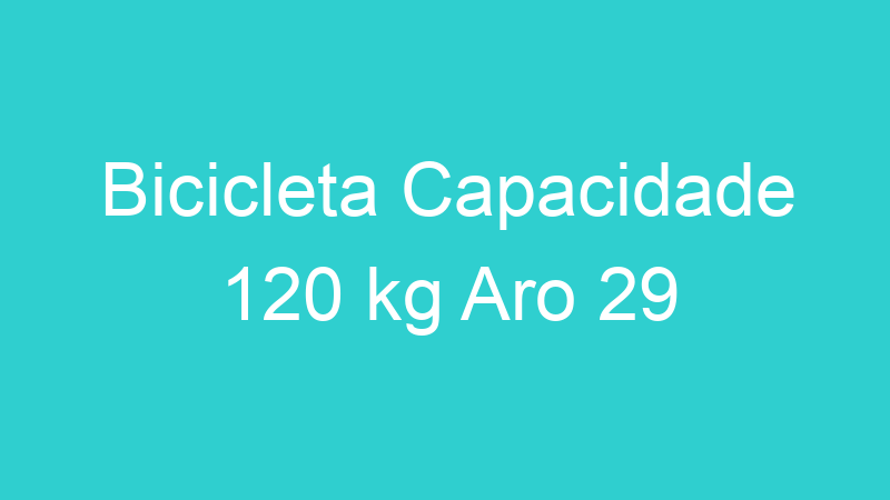 Bicicleta Capacidade 120 kg Aro 29