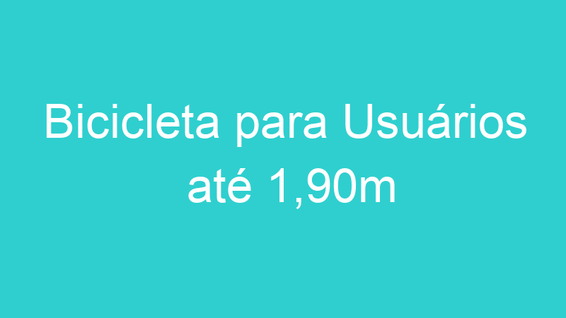 Bicicleta para Usuários até 1,90m