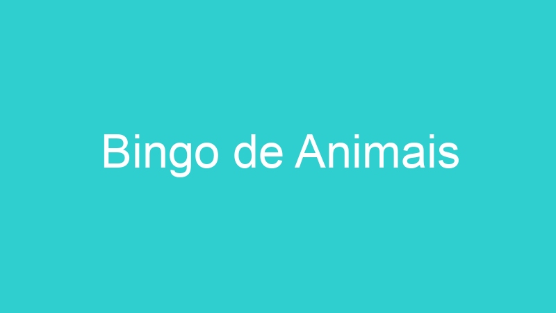 Bingo de Animais