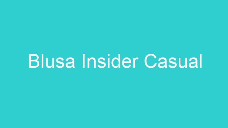 Blusa Insider Casual