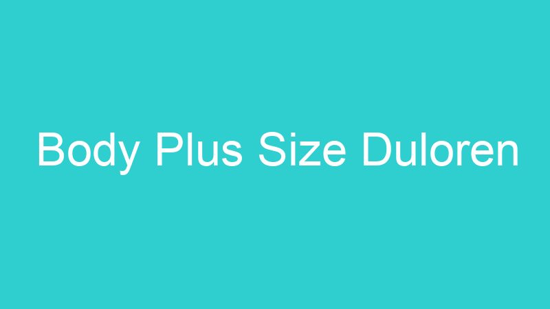 Body Plus Size Duloren