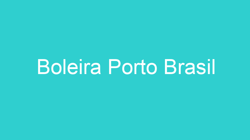 Boleira Porto Brasil