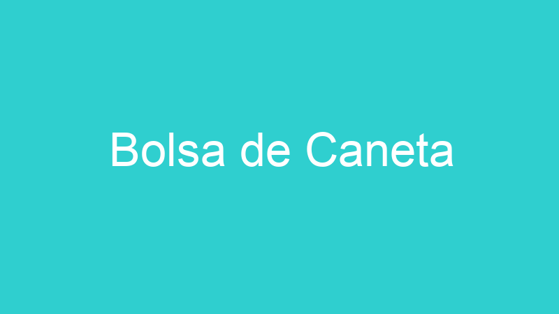 Bolsa de Caneta