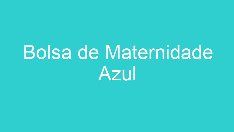 Bolsa de Maternidade Azul