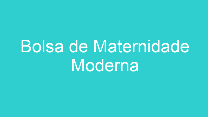 Bolsa de Maternidade Moderna