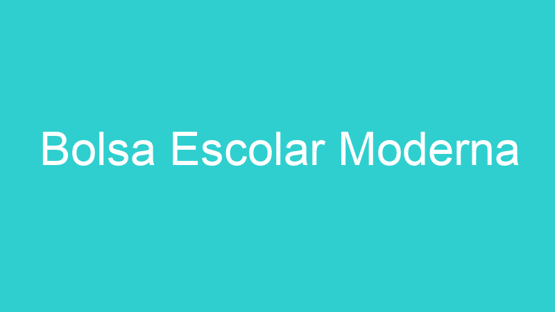 Bolsa Escolar Moderna