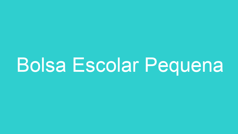 Bolsa Escolar Pequena
