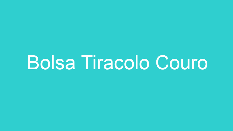 Bolsa Tiracolo Couro