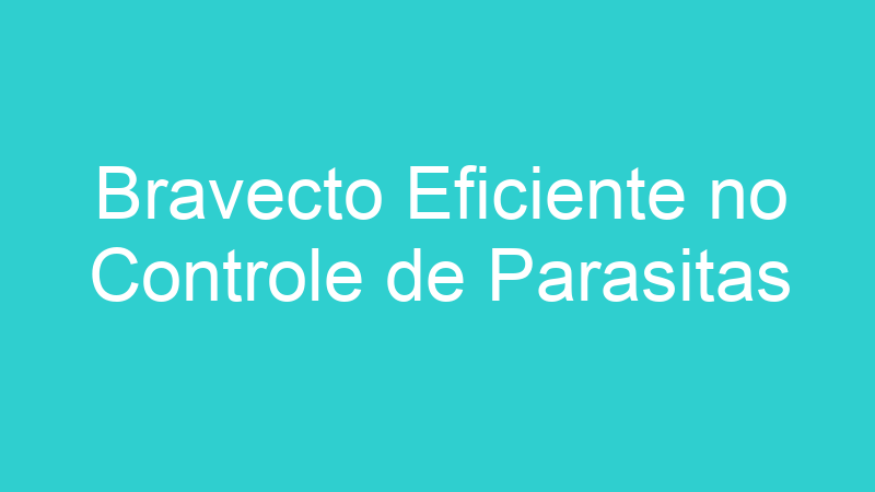 Bravecto Eficiente no Controle de Parasitas