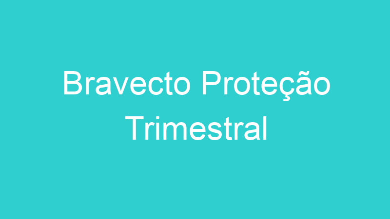 Bravecto Proteção Trimestral