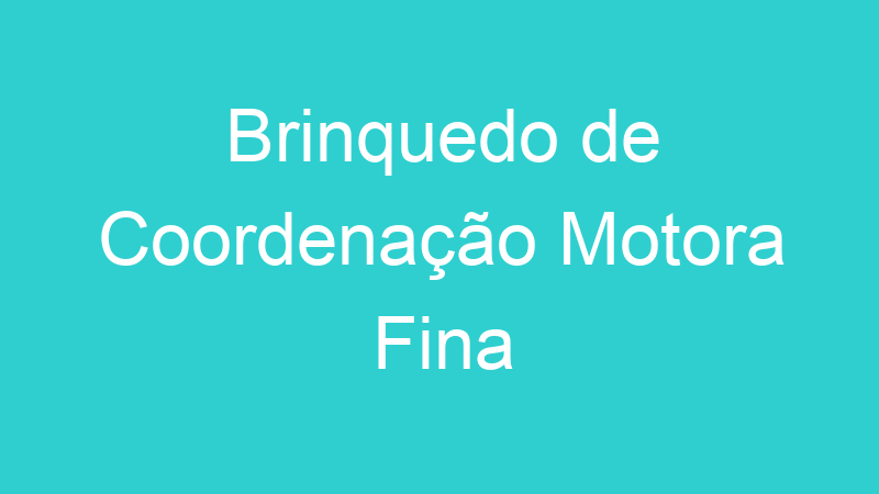 Brinquedo de Coordenação Motora Fina