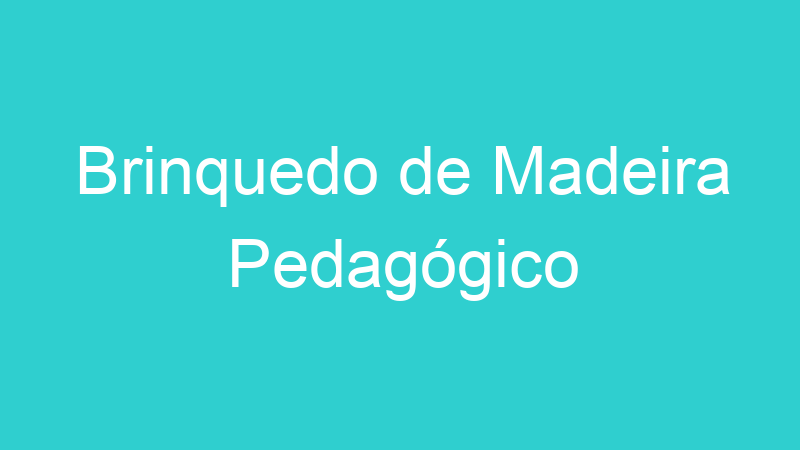 Brinquedo de Madeira Pedagógico