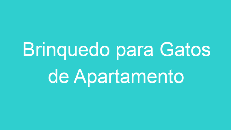 Brinquedo para Gatos de Apartamento