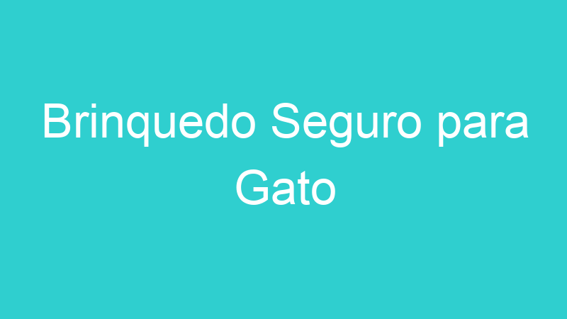 Brinquedo Seguro para Gato