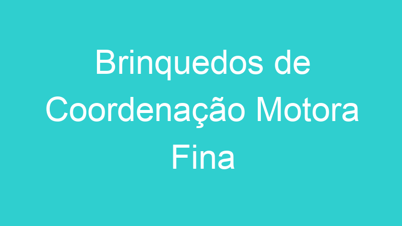 Brinquedos de Coordenação Motora Fina