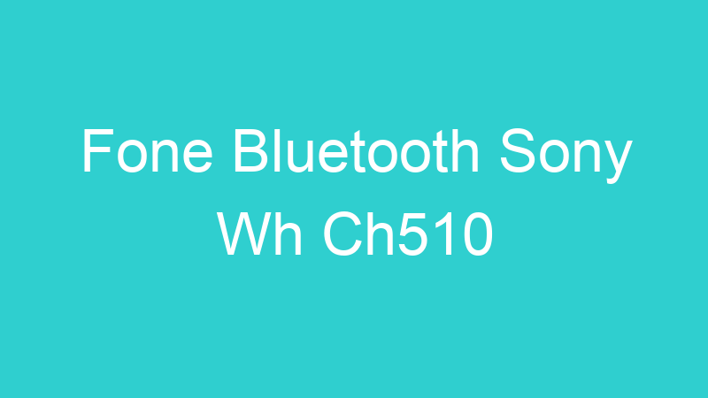 Fone Bluetooth Sony Wh Ch510