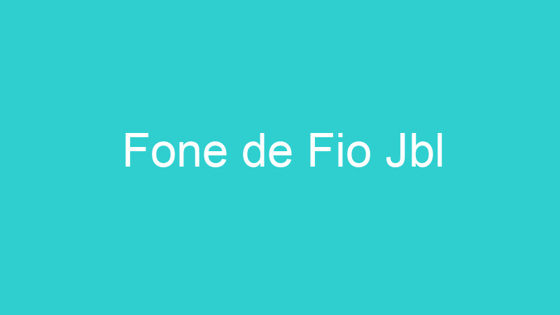 Fone de Fio Jbl