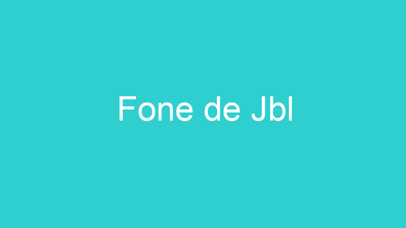 Fone de Jbl