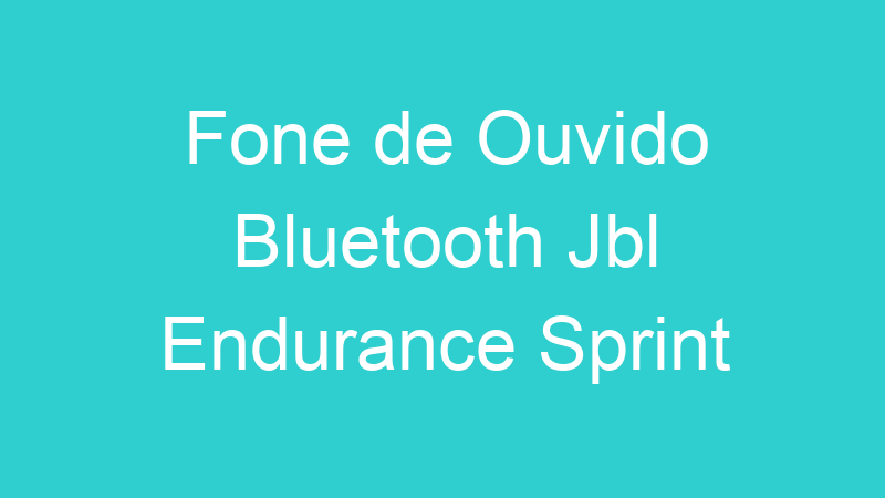 Fone de Ouvido Bluetooth Jbl Endurance Sprint