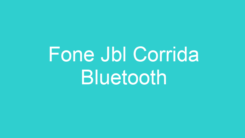 Fone Jbl Corrida Bluetooth