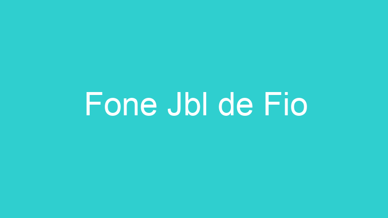 Fone Jbl de Fio