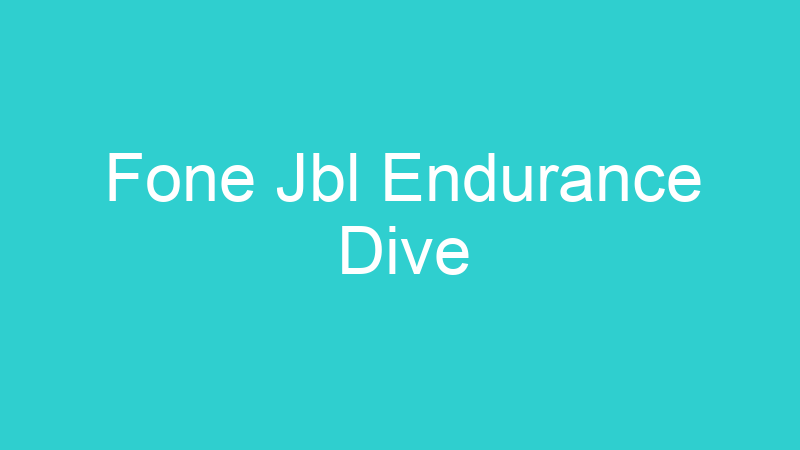Fone Jbl Endurance Dive