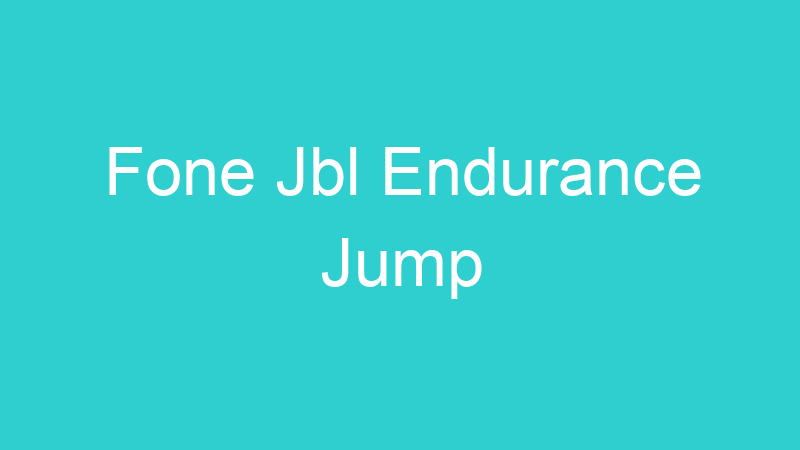 Fone Jbl Endurance Jump