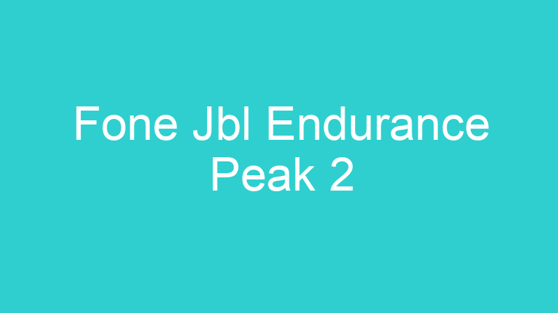 Fone Jbl Endurance Peak 2