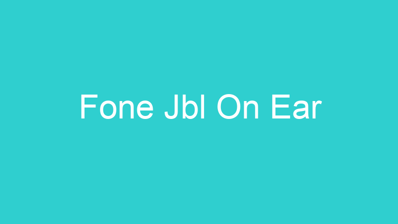 Fone Jbl On Ear