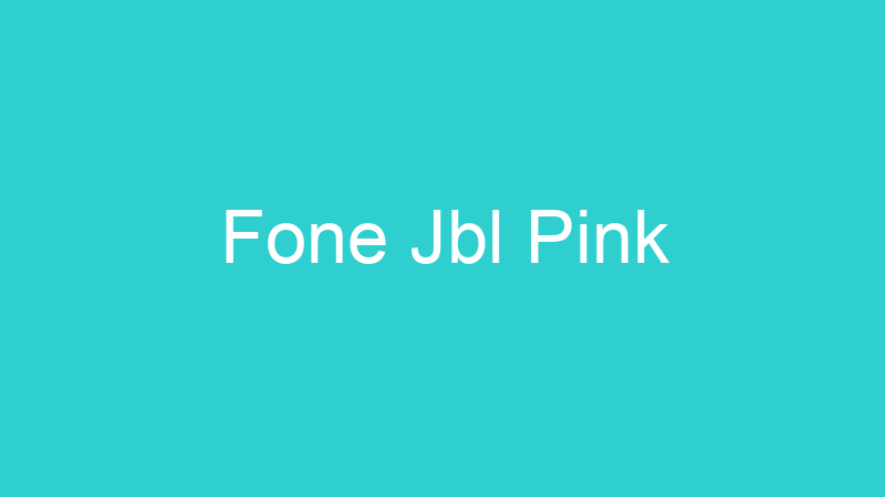 Fone Jbl Pink