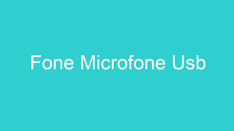 Fone Microfone Usb